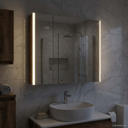 Mobiletto per specchio da bagno Rovere fumé 83,5 x 15,5 x 70 cm | homemem39