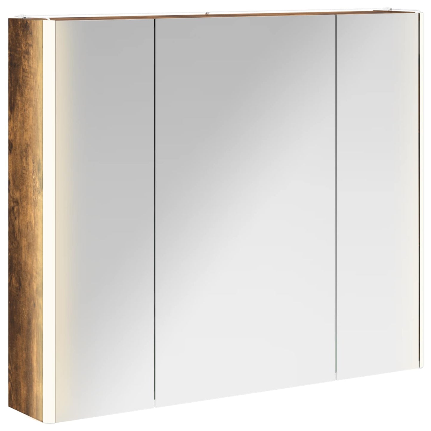 Mobiletto per specchio da bagno Rovere fumé 83,5 x 15,5 x 70 cm