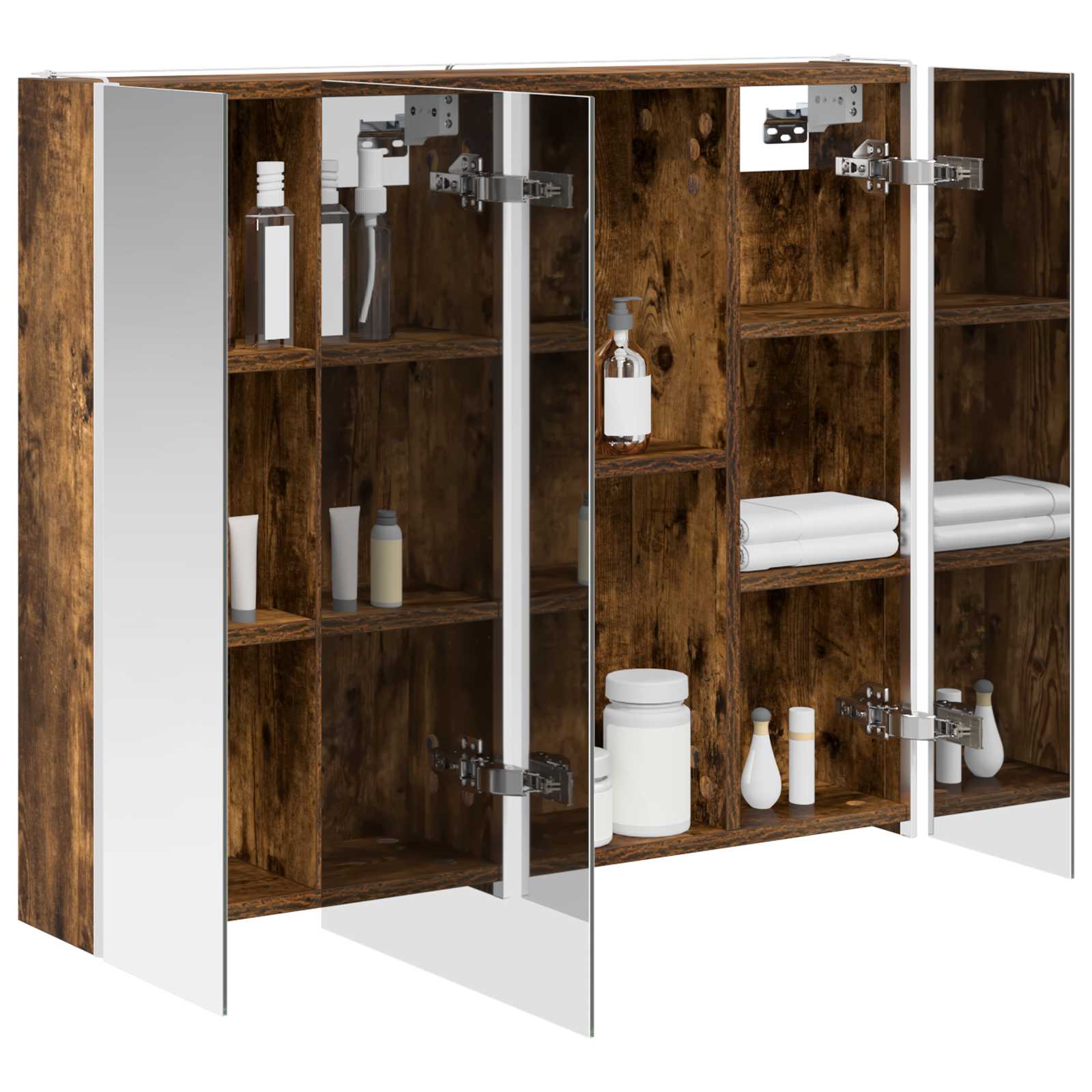Mobiletto per specchio da bagno Rovere fumé 83,5 x 15,5 x 70 cm | homemem39