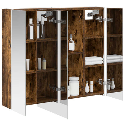 Mobiletto per specchio da bagno Rovere fumé 83,5 x 15,5 x 70 cm | homemem39