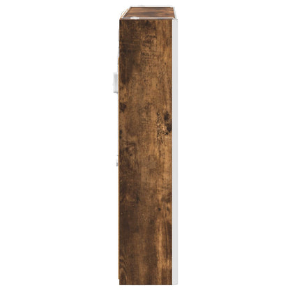 Mobiletto per specchio da bagno Rovere fumé 83,5 x 15,5 x 70 cm