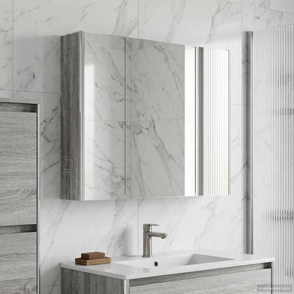 Mobiletto per specchio da bagno Grigio Sonoma | homemem39