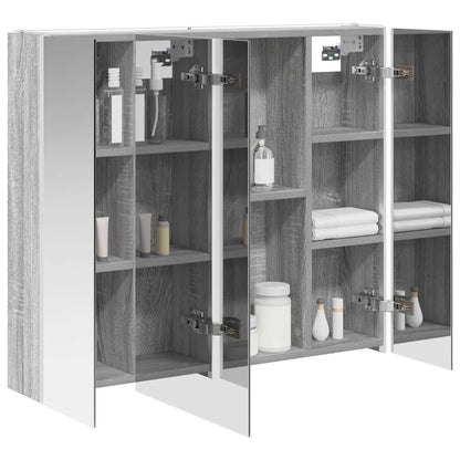 Mobiletto per specchio da bagno Grigio Sonoma