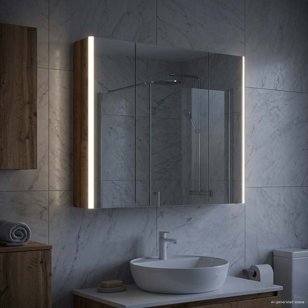 Mobiletto per specchio da bagno Legno vecchio