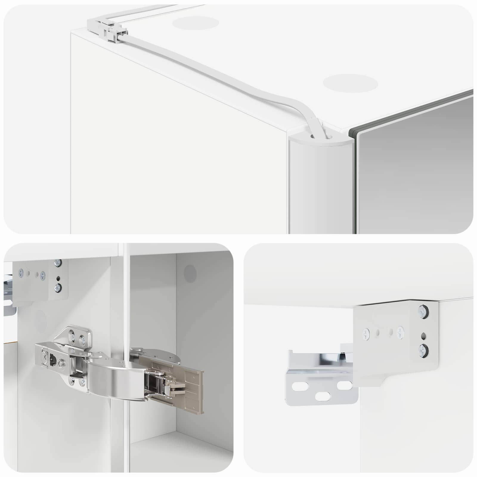 Mobiletto per specchio da bagno Bianco 103,5 x 15,5 x 70 cm | homemem39