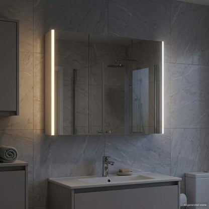 Mobiletto per specchio da bagno Bianco 103,5 x 15,5 x 70 cm | homemem39