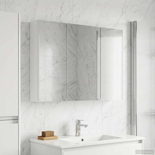 Mobiletto per specchio da bagno Bianco 103,5 x 15,5 x 70 cm | homemem39