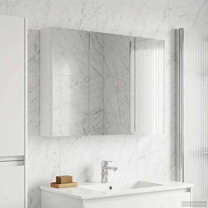 Mobiletto per specchio da bagno Bianco 103,5 x 15,5 x 70 cm