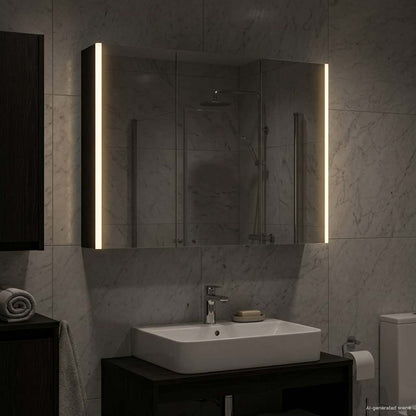 Mobiletto per specchio da bagno Rovere Nero