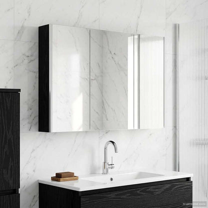Mobiletto per specchio da bagno Rovere Nero | homemem39