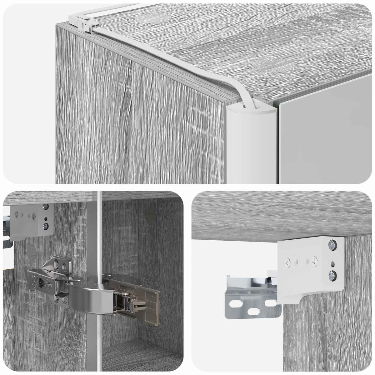 Mobiletto per specchio da bagno Grigio Sonoma | homemem39