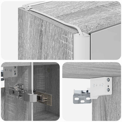Mobiletto per specchio da bagno Grigio Sonoma | homemem39