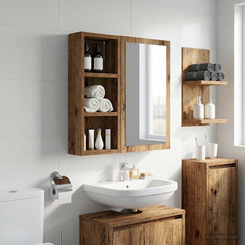 Armadio da bagno a muro Legno vecchio 20 x 10 x 50 cm