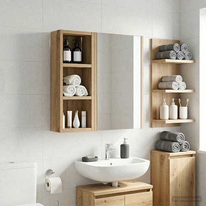 Armadio da bagno a muro Rovere Artigianale 20 x 10 x 50 cm