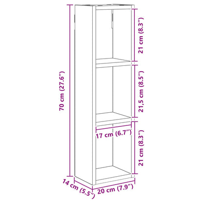 Armadio da bagno a muro Grigio Cemento 20 x 14 x 70 cm | homemem39