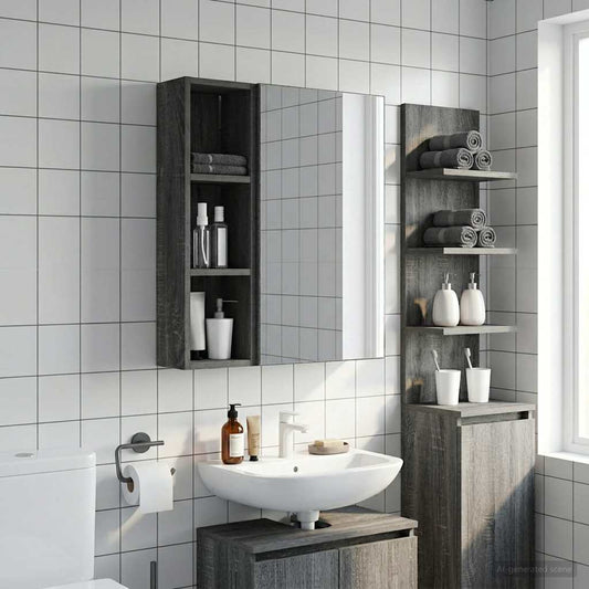 Armadio da bagno a muro Sonoma grigia 20 x 14 x 70 cm | homemem39