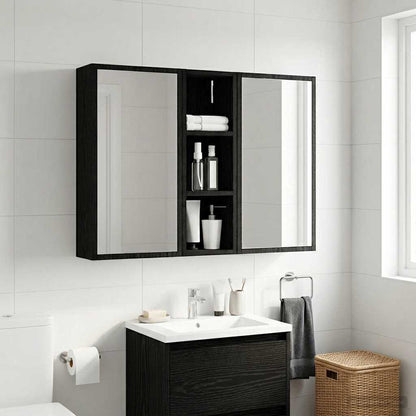 Armadio da bagno a muro Rovere Nero 20 x 16 x 62,5 cm