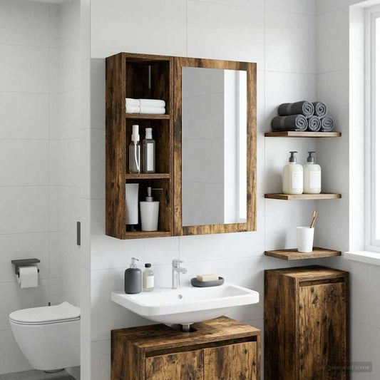 Armadio da bagno a muro Quercia Affumicata 20 x 16 x 62,5 cm | homemem39