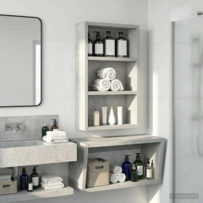 Armadio da bagno a muro Grigio Cemento 30 x 10 x 50 cm