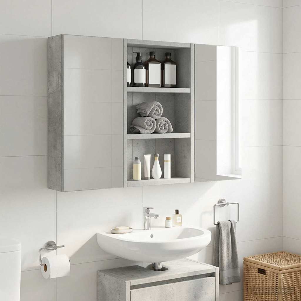Armadio da bagno a muro Grigio Cemento 30 x 10 x 50 cm | homemem39
