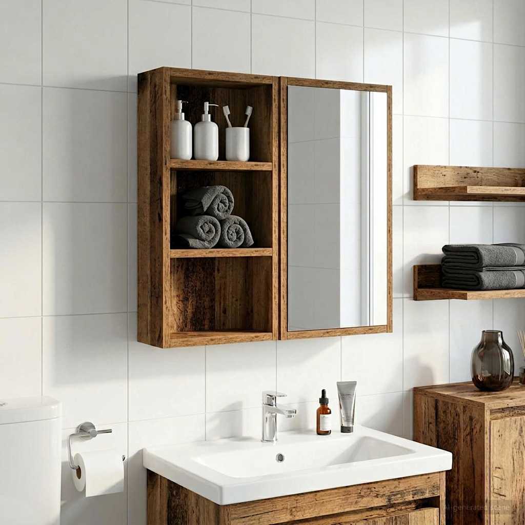 Armadio da bagno a muro Legno vecchio 30 x 10 x 50 cm