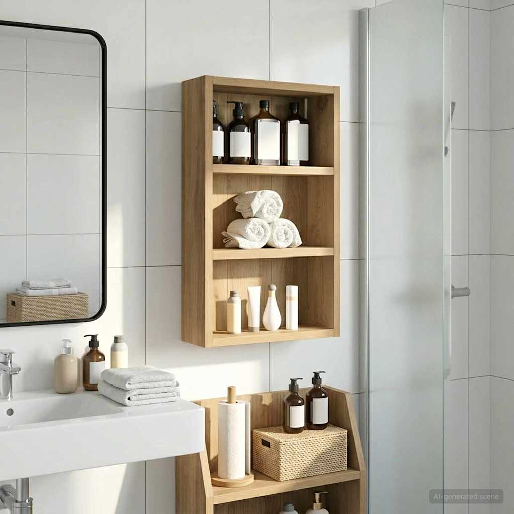 Armadio da bagno a muro Rovere Artigianale 30 x 10 x 50 cm