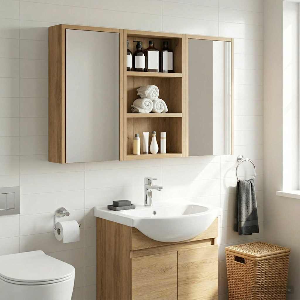 Armadio da bagno a muro Rovere Artigianale 30 x 10 x 50 cm
