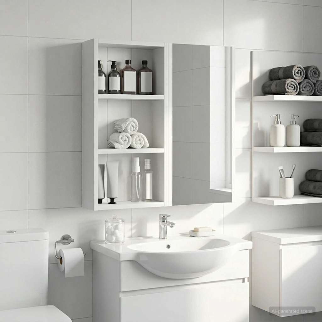 Armadio da bagno a muro Bianco 30 x 10 x 60,5 cm