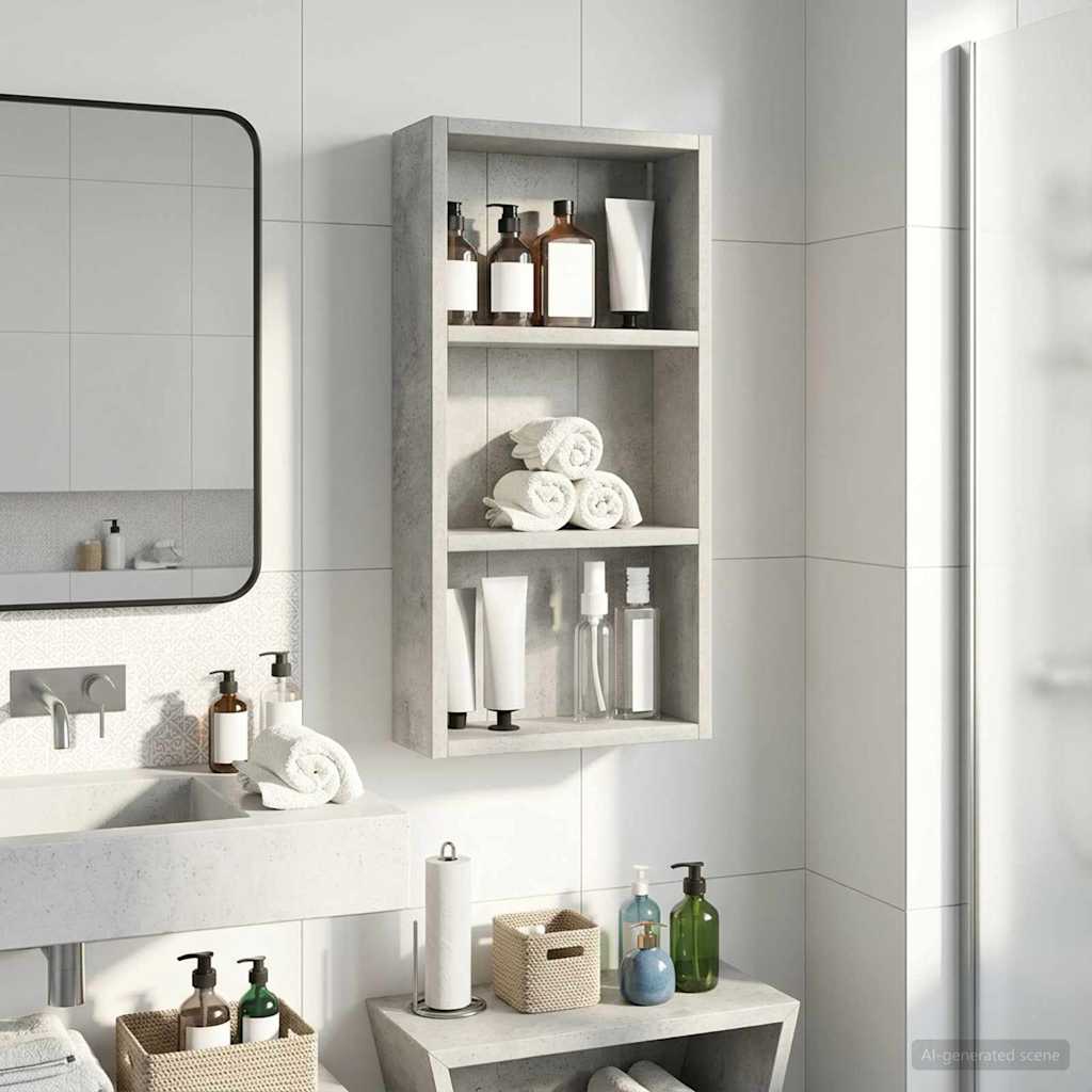 Armadio da bagno a muro Grigio Cemento 30 x 10 x 60,5 cm