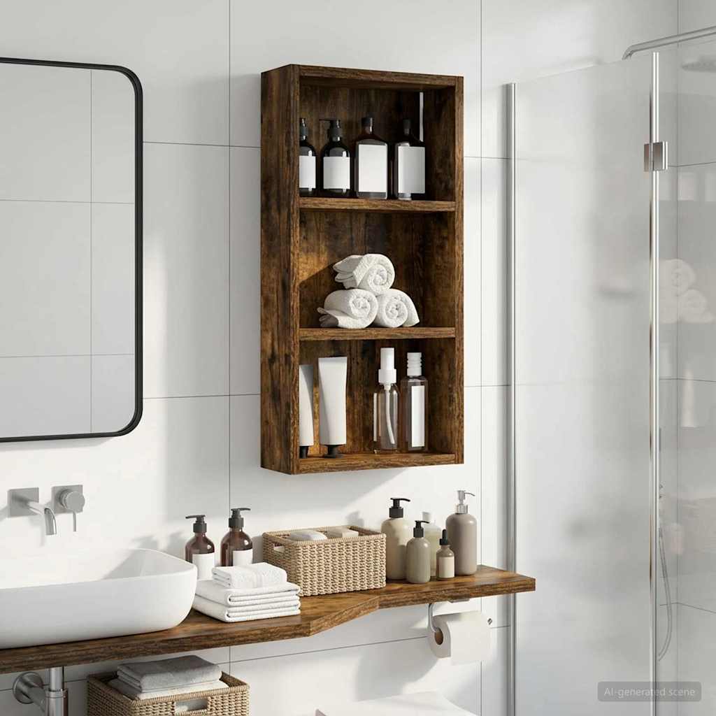 Armadio da bagno a muro Quercia Affumicata 30 x 10 x 60,5 cm | homemem39