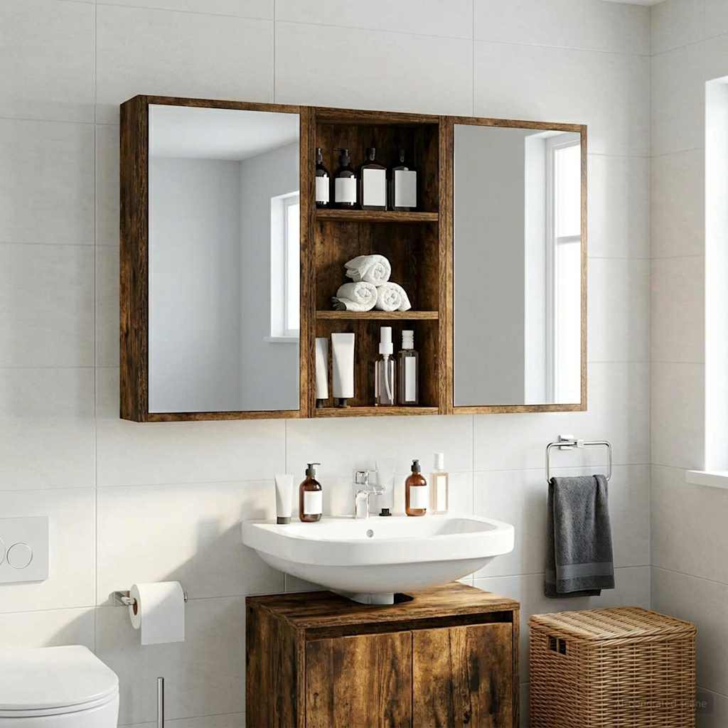 Armadio da bagno a muro Quercia Affumicata 30 x 10 x 60,5 cm | homemem39