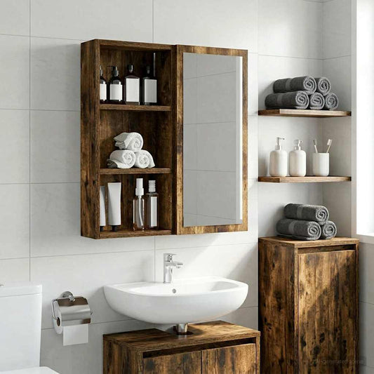 Armadio da bagno a muro Quercia Affumicata 30 x 10 x 60,5 cm | homemem39