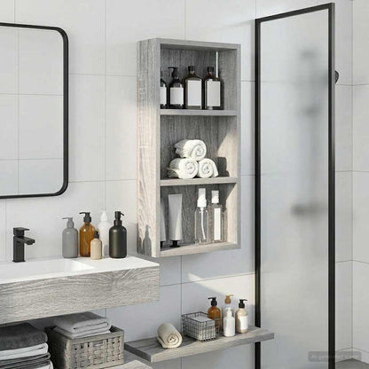 Armadio da bagno a muro Sonoma grigia 30 x 10 x 60,5 cm