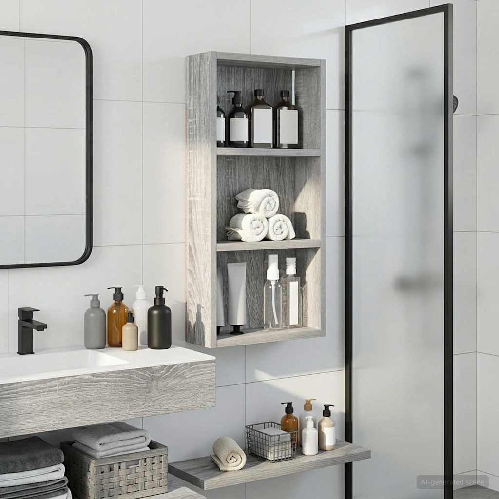 Armadio da bagno a muro Sonoma grigia 30 x 10 x 60,5 cm