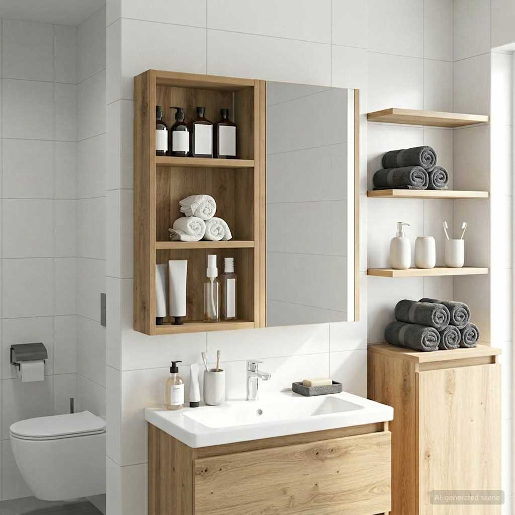 Armadio da bagno a muro Rovere Artigianale 30 x 10 x 60,5 cm