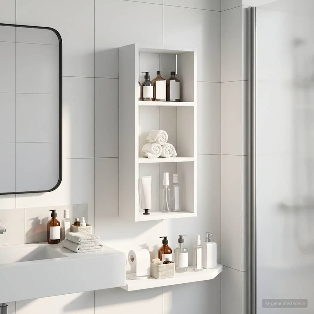 Armadio da bagno a muro con lo scaffale Bianco 30 x 14 x 70 cm