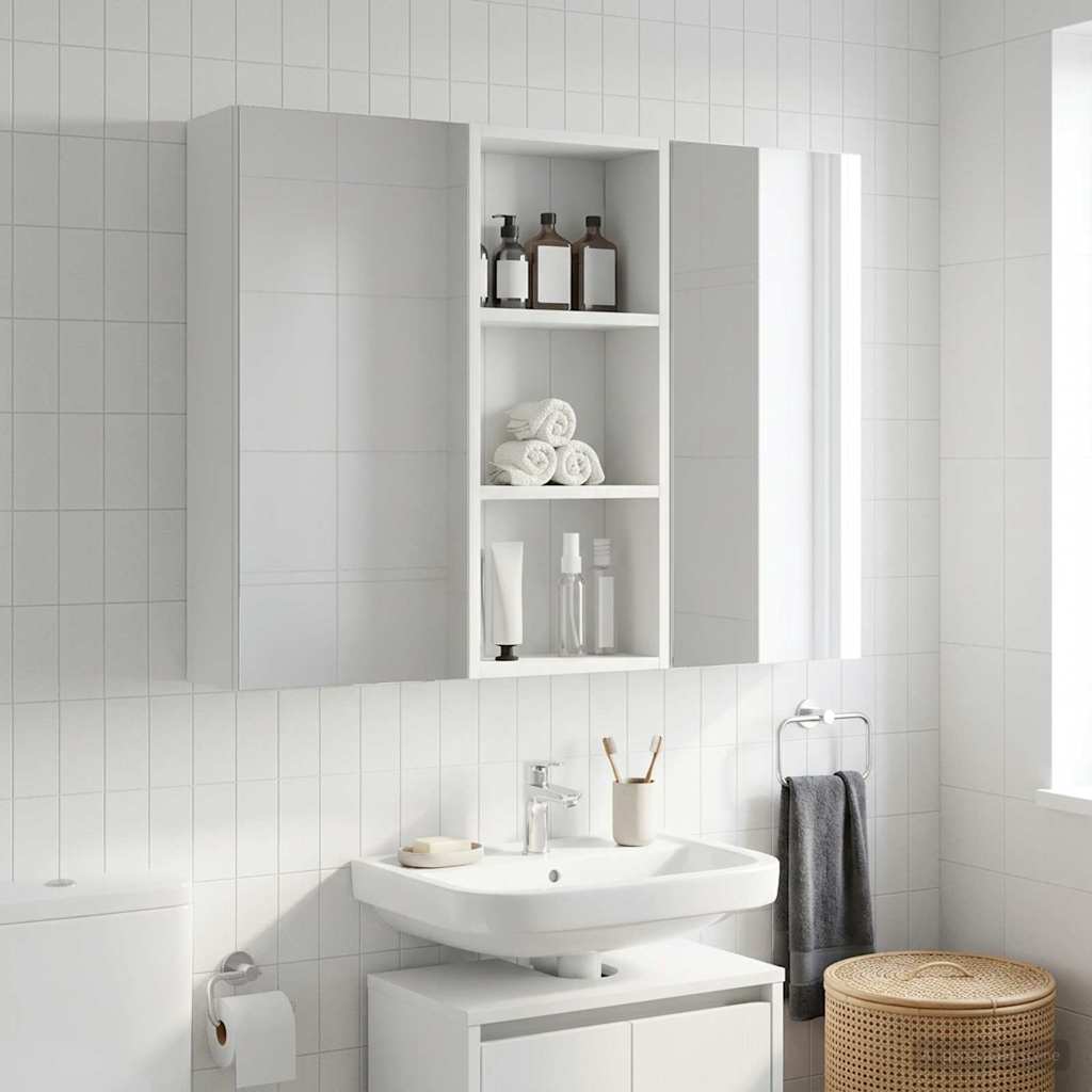 Armadio da bagno a muro con lo scaffale Bianco 30 x 14 x 70 cm | homemem39