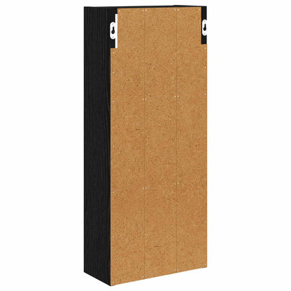 Armadio da bagno a muro Rovere Nero 30 x 14 x 70 cm