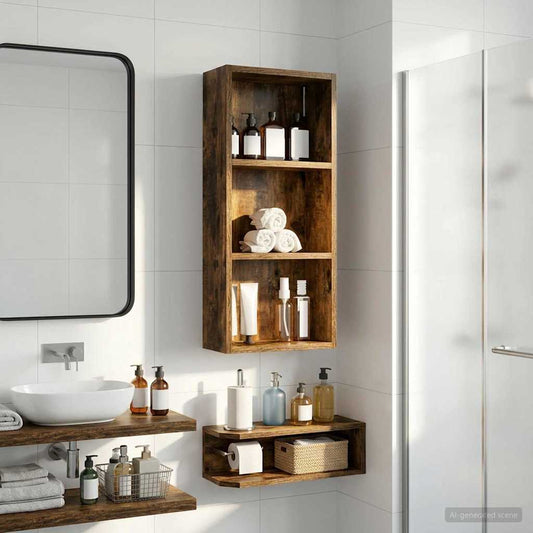 Armadio da bagno a muro Quercia Affumicata 30 x 14 x 70 cm | homemem39
