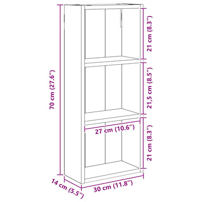 Armadio da bagno a muro Sonoma grigia 30 x 14 x 70 cm | homemem39