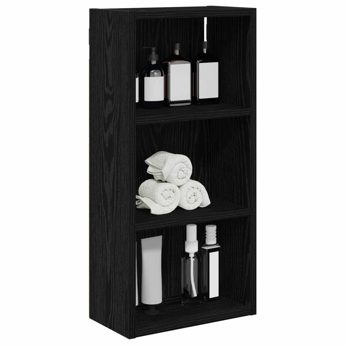 Armadio da bagno a muro Rovere Nero 30 x 16 x 62,5 cm | homemem39