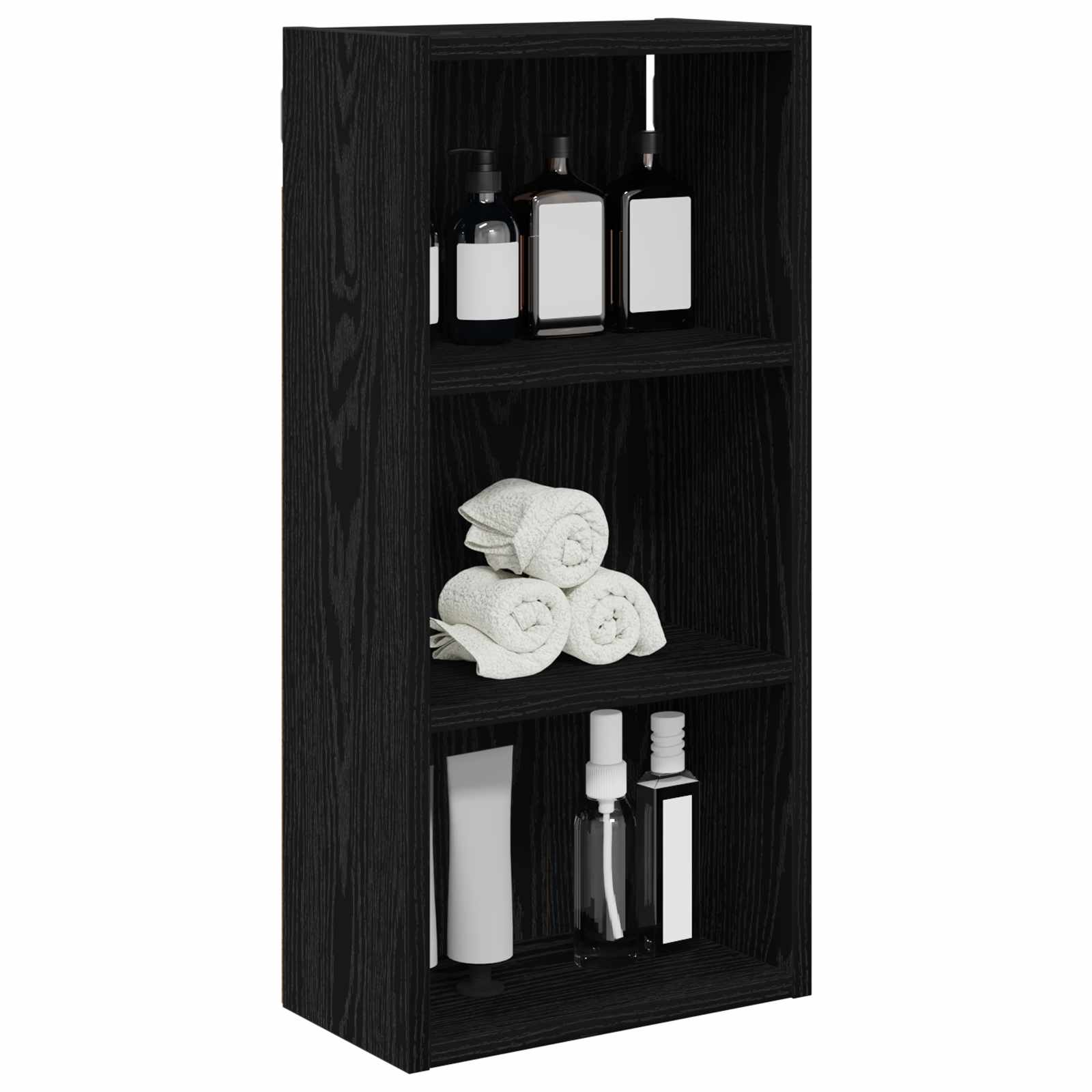 Armadio da bagno a muro Rovere Nero 30 x 16 x 62,5 cm | homemem39