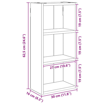 Armadio da bagno a muro Rovere Nero 30 x 16 x 62,5 cm | homemem39