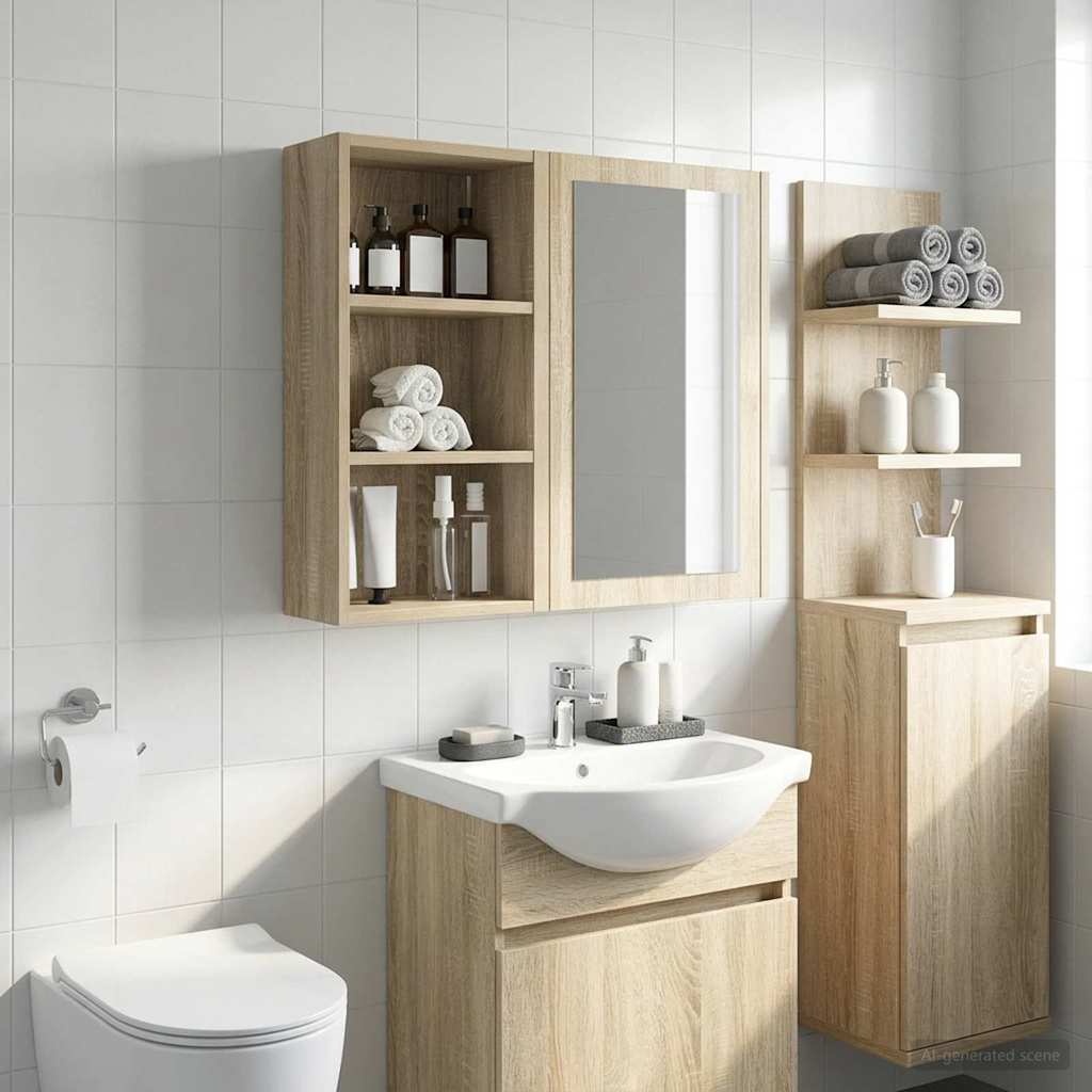 Armadio da bagno a muro Rovere Sonoma 30 x 16 x 62,5 cm | homemem39