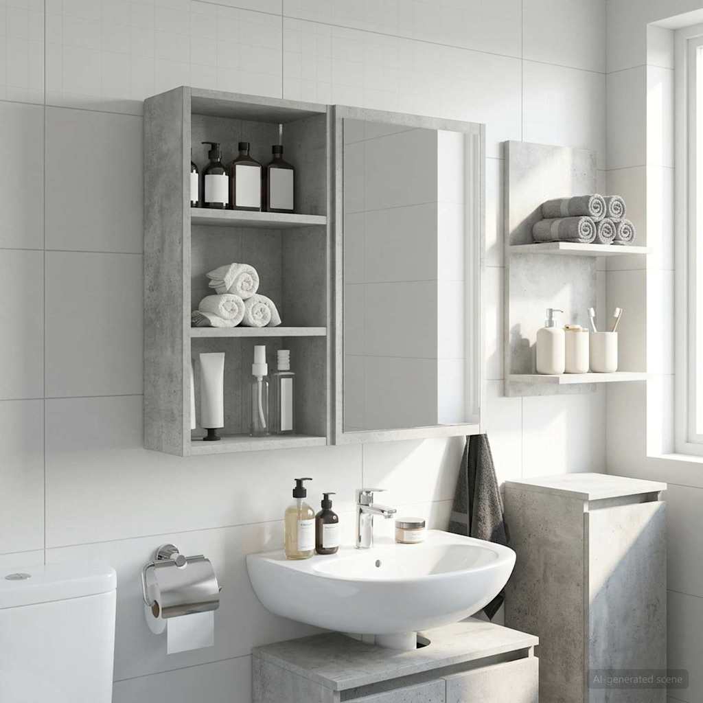 Armadio da bagno a muro Grigio Cemento 30 x 16 x 62,5 cm | homemem39