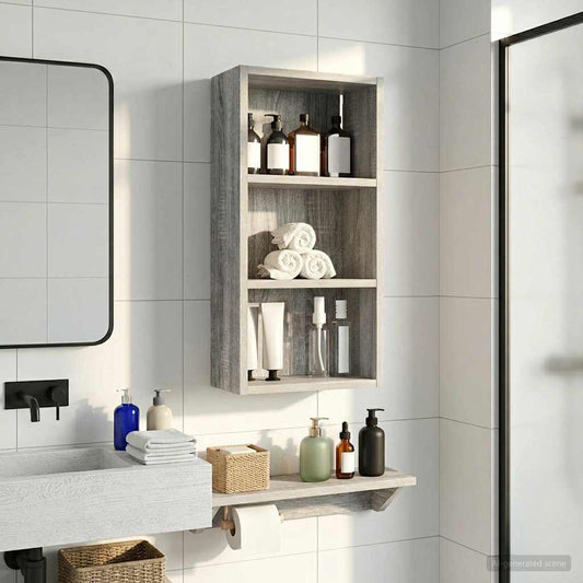 Armadio da bagno a muro Sonoma grigia 30 x 16 x 62,5 cm | homemem39