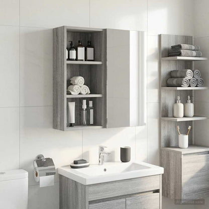 Armadio da bagno a muro Sonoma grigia 30 x 16 x 62,5 cm | homemem39