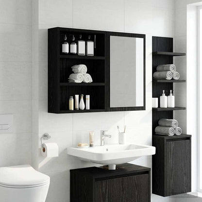 Armadio da bagno a muro Rovere Nero 40 x 10 x 50 cm | homemem39