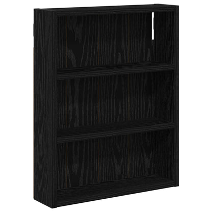 Armadio da bagno a muro Rovere Nero 40 x 10 x 50 cm