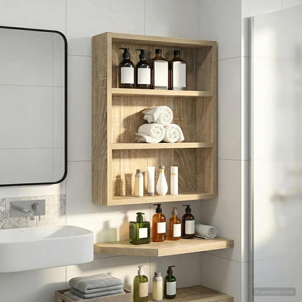 Armadio da bagno a muro Rovere Sonoma 40 x 10 x 50 cm | homemem39